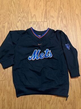 Nike New York Mets Pullover Windbreaker - Navy with Orange & Royal